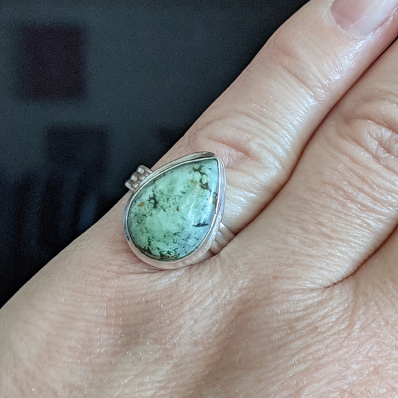 Natural Green Norwegian Turquoise, 925 Ring, 6 - Picture 7 of 7